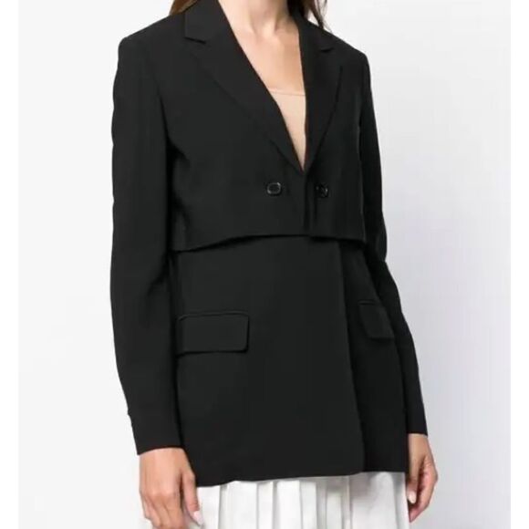 3.1 Phillip Lim black Tiered Twill Black Blazer Jacket in Size 8 - Picture 1 of 16